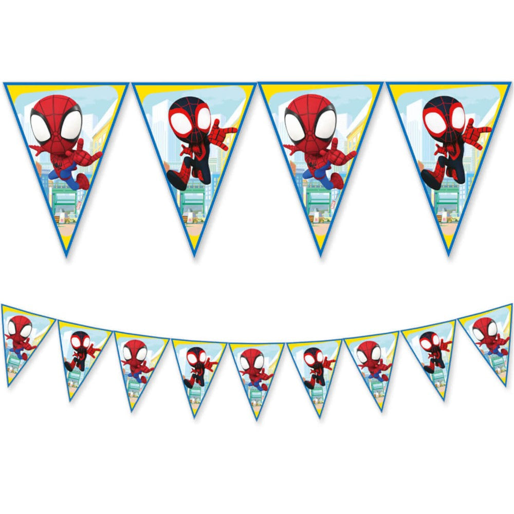1 Drapeau triangulaire en papier FSC (9 drapeaux) - Spidey & His Amazing Friends