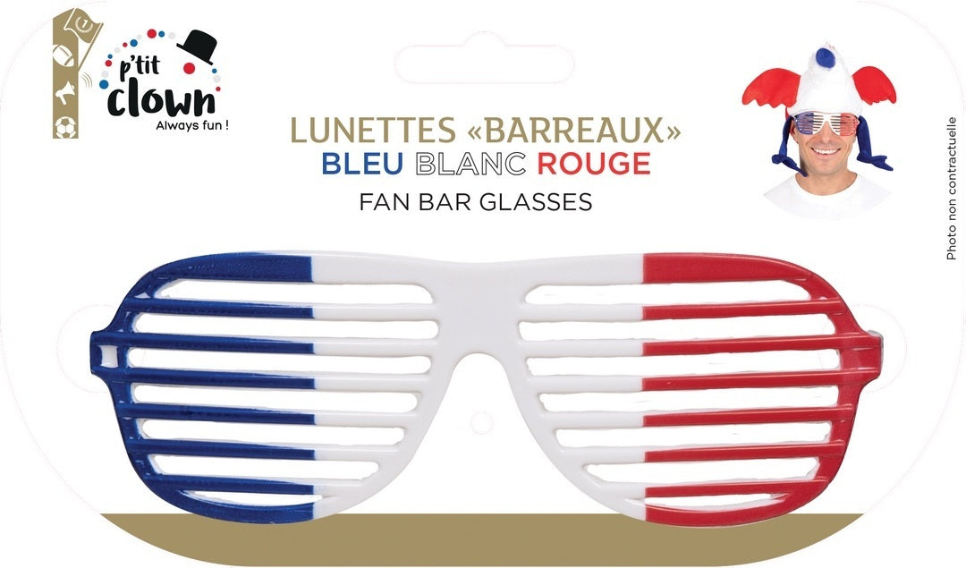 Lunettes à barreaux - bleu, blanc, rouge