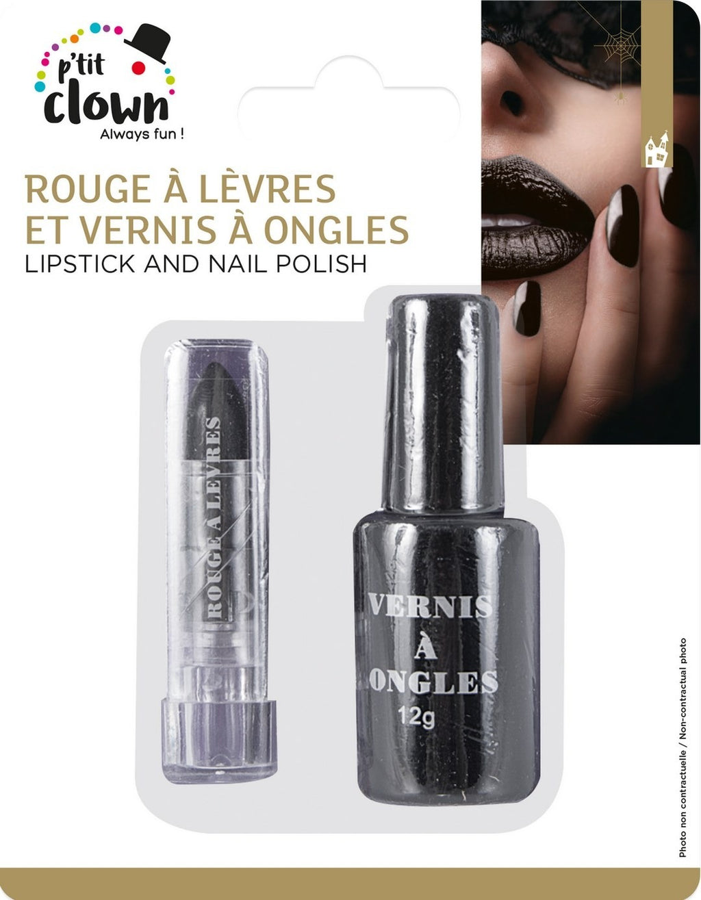 Nagellack und Lippenstift – schwarz