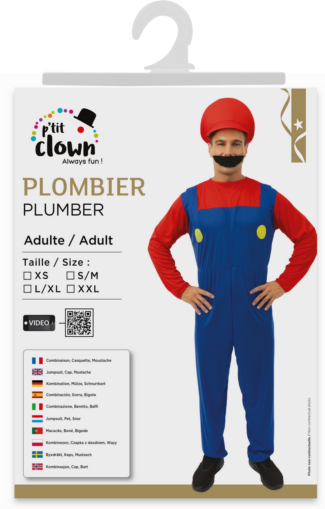 Costume plombier - rouge, bleu