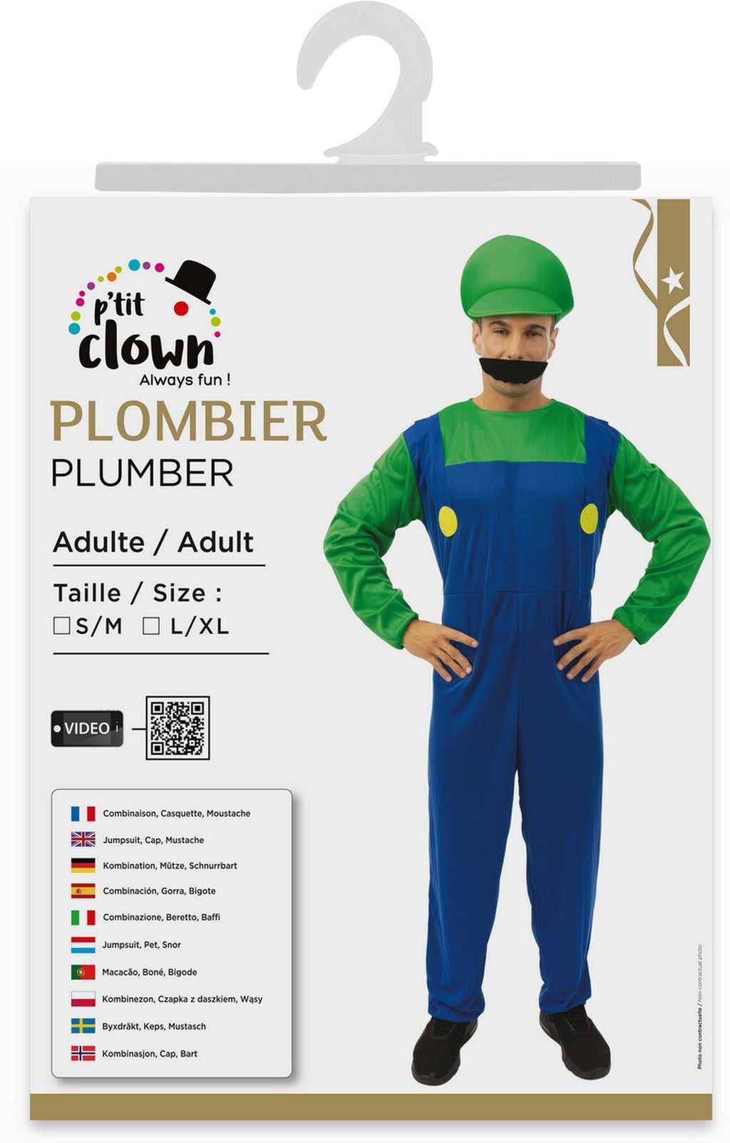 Costume plombier - vert, bleu