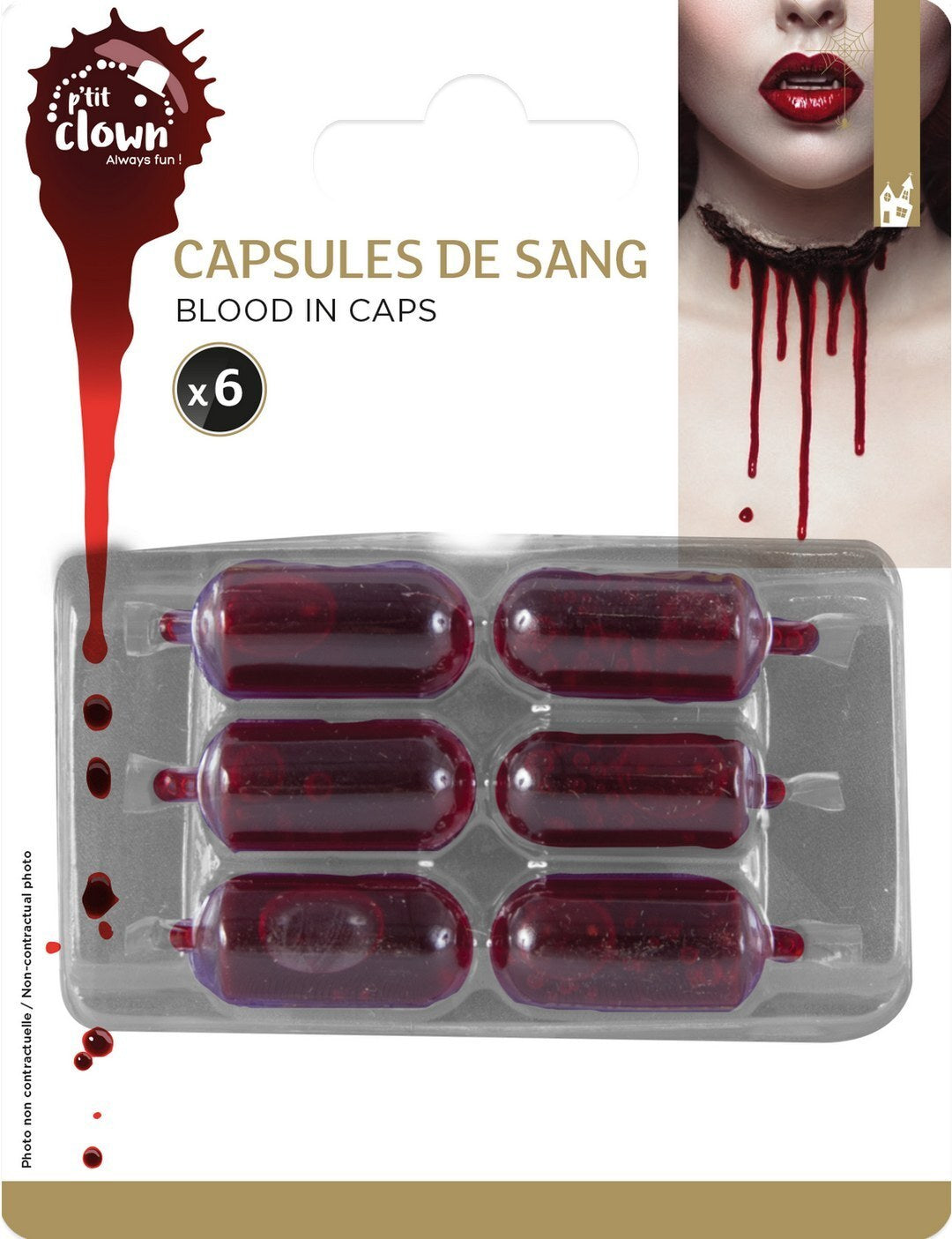 Kunstblut-Kapsel – 6er-Pack