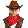 Chapeau feutre cowboy - marron - adulte