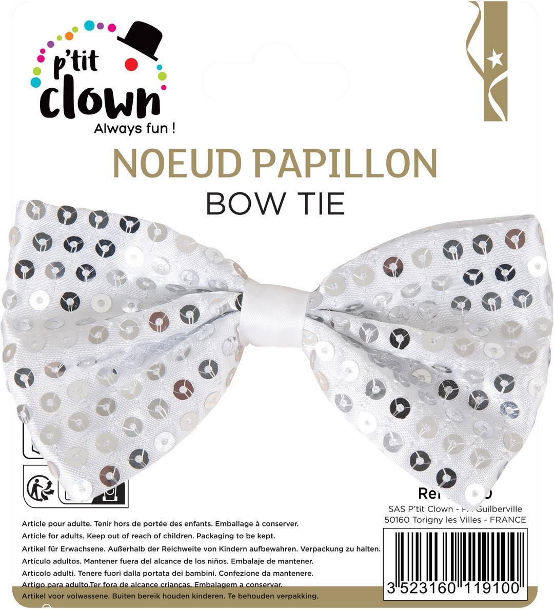 Sequin Bow Tie - Silver