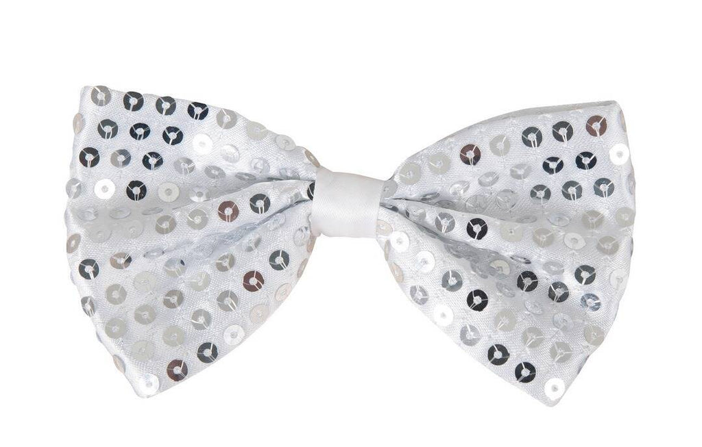 Sequin Bow Tie - Silver