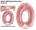 Ballons métalliques Rose Gold Chiffre 0