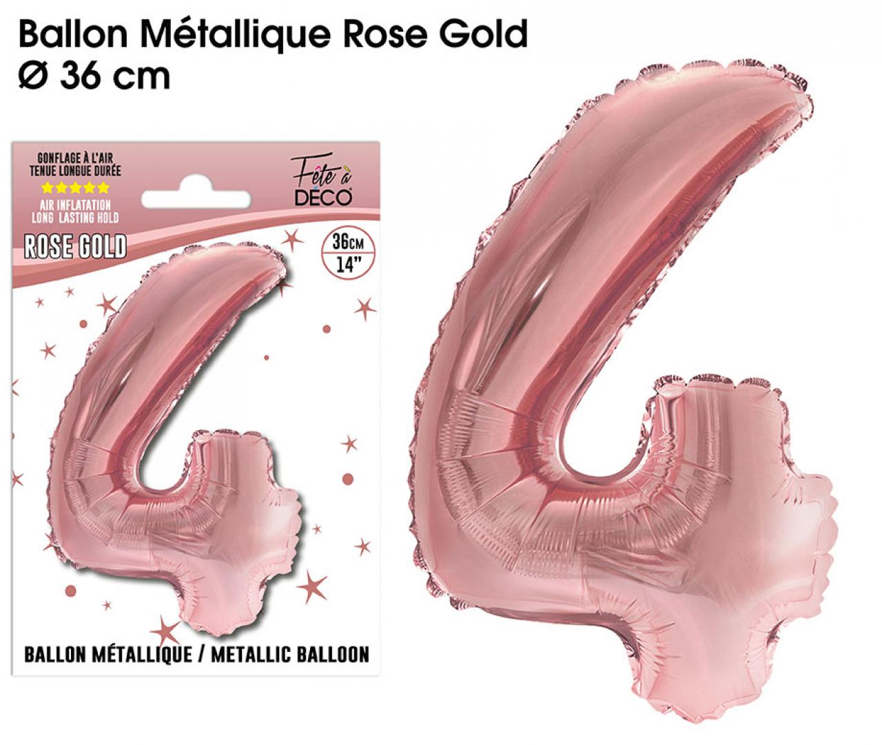 Ballons métalliques Rose Gold Chiffre 6