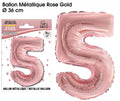 Ballons métalliques Rose Gold Chiffre 5