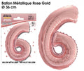 Rose Gold Metallic-Luftballons Ziffer 6