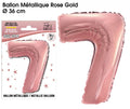 Ballons métalliques Rose Gold Chiffre 7