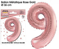 Ballons métalliques Rose Gold Chiffre 9