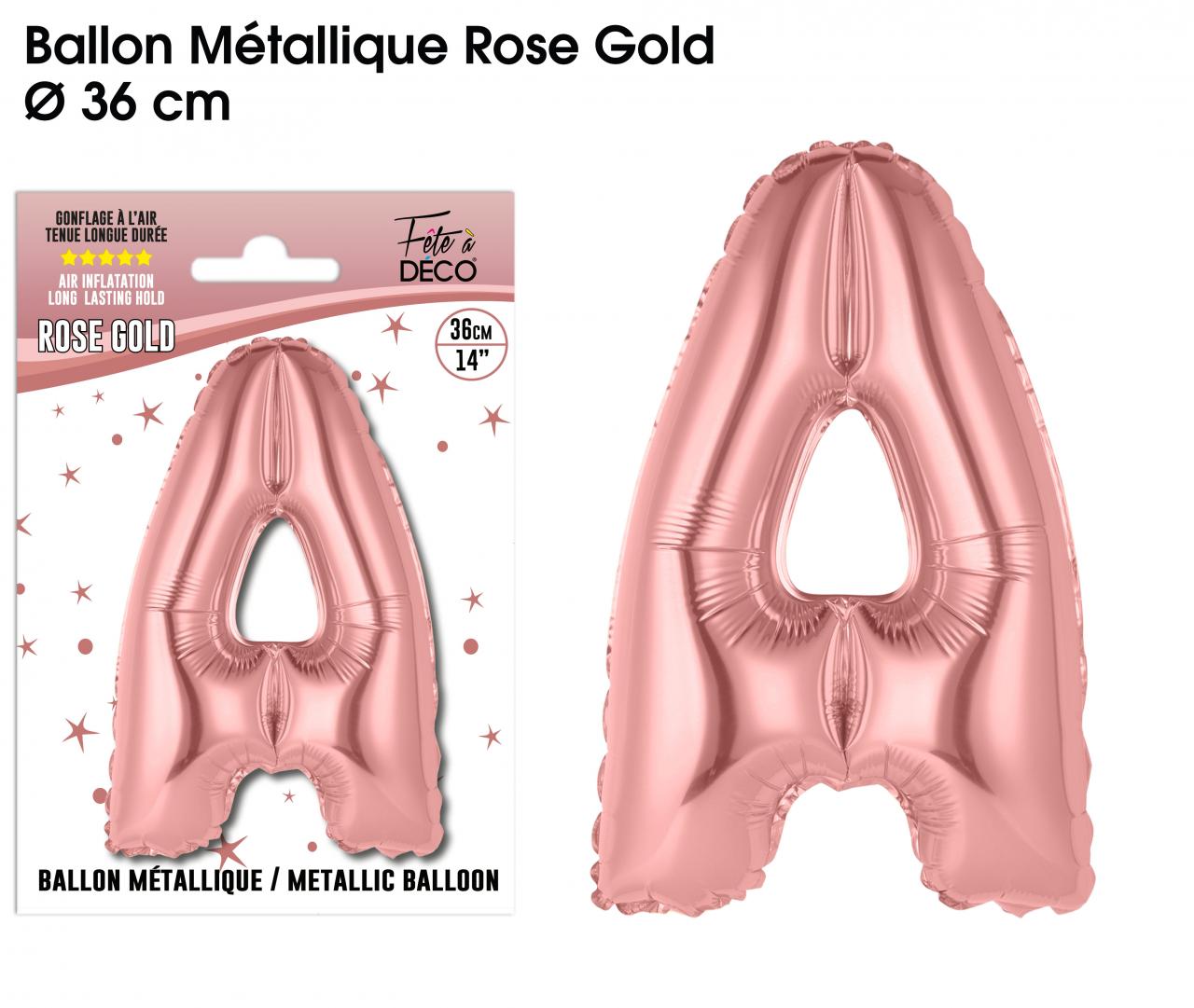 Metallballon Roségold Buchstaben A