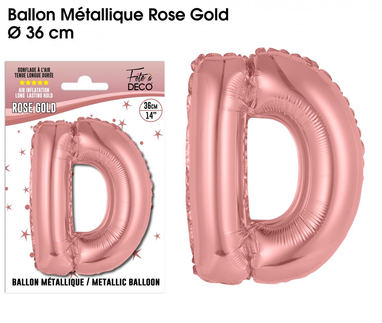 Metallic Rose Gold Ballon Buchstaben D