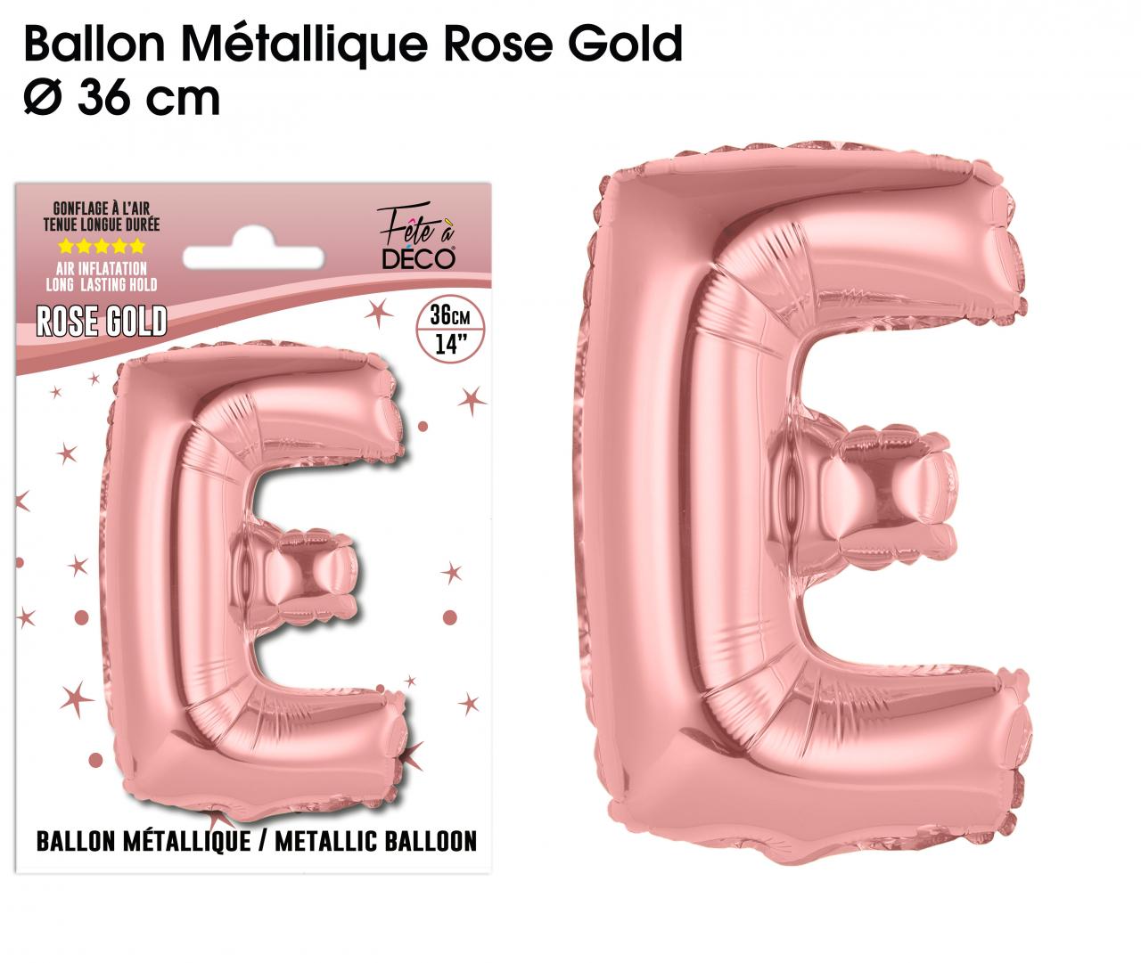 Ballon métallique Rose Gold Lettres E