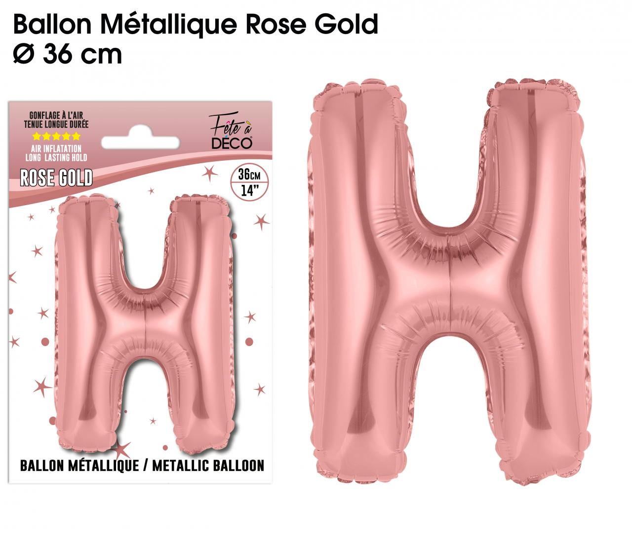 Ballon Metallic Roségold Buchstaben H
