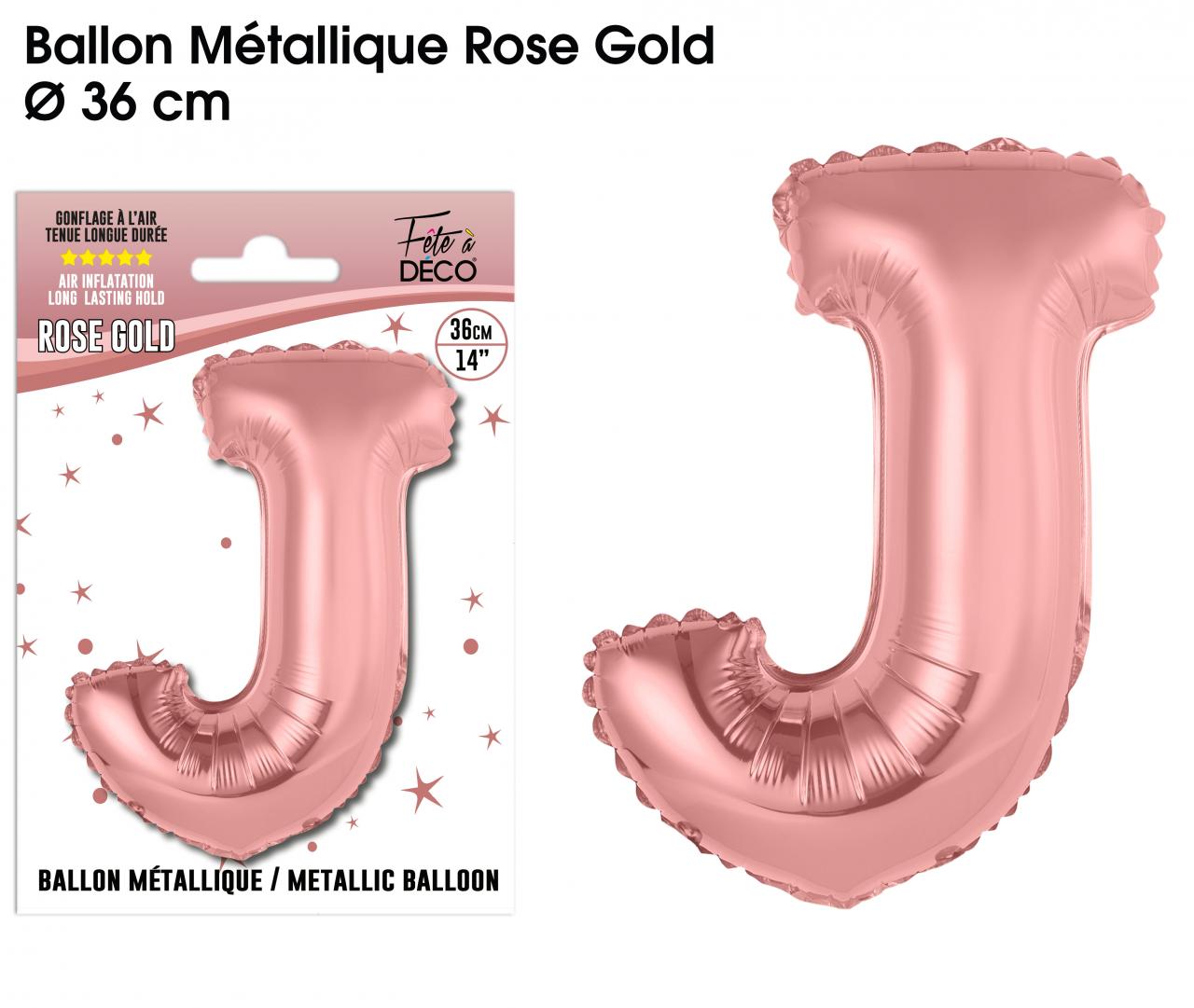 Ballon métallique Rose Gold Lettres J