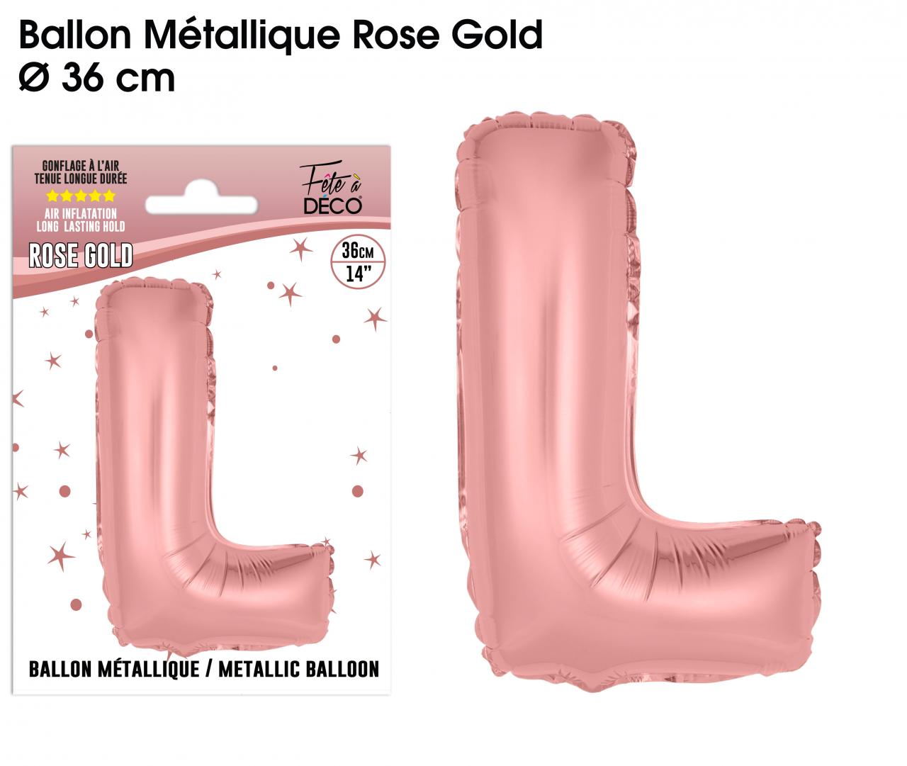 Ballon métallique Rose Gold Lettres L