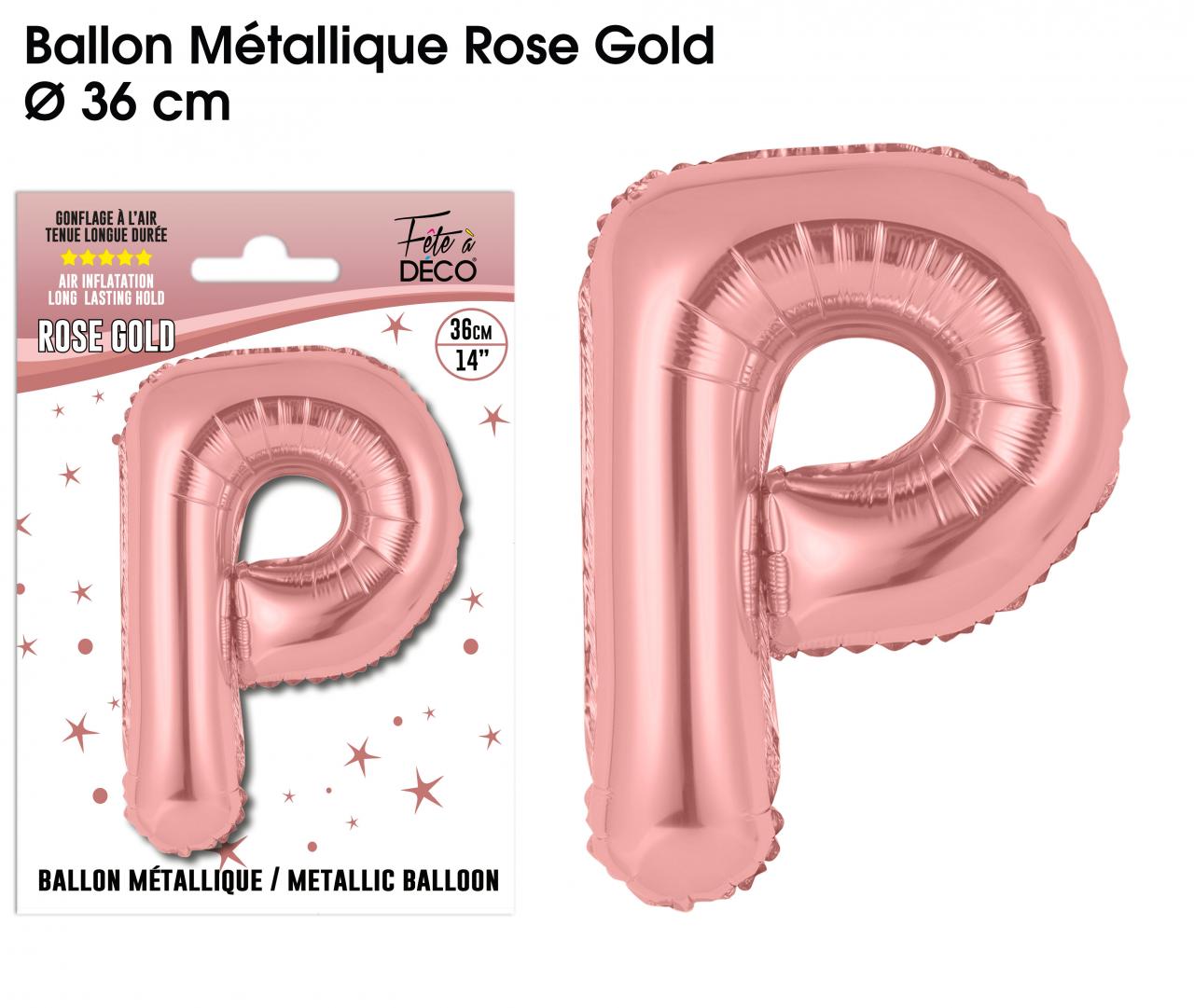 Ballon métallique Rose Gold Lettres P