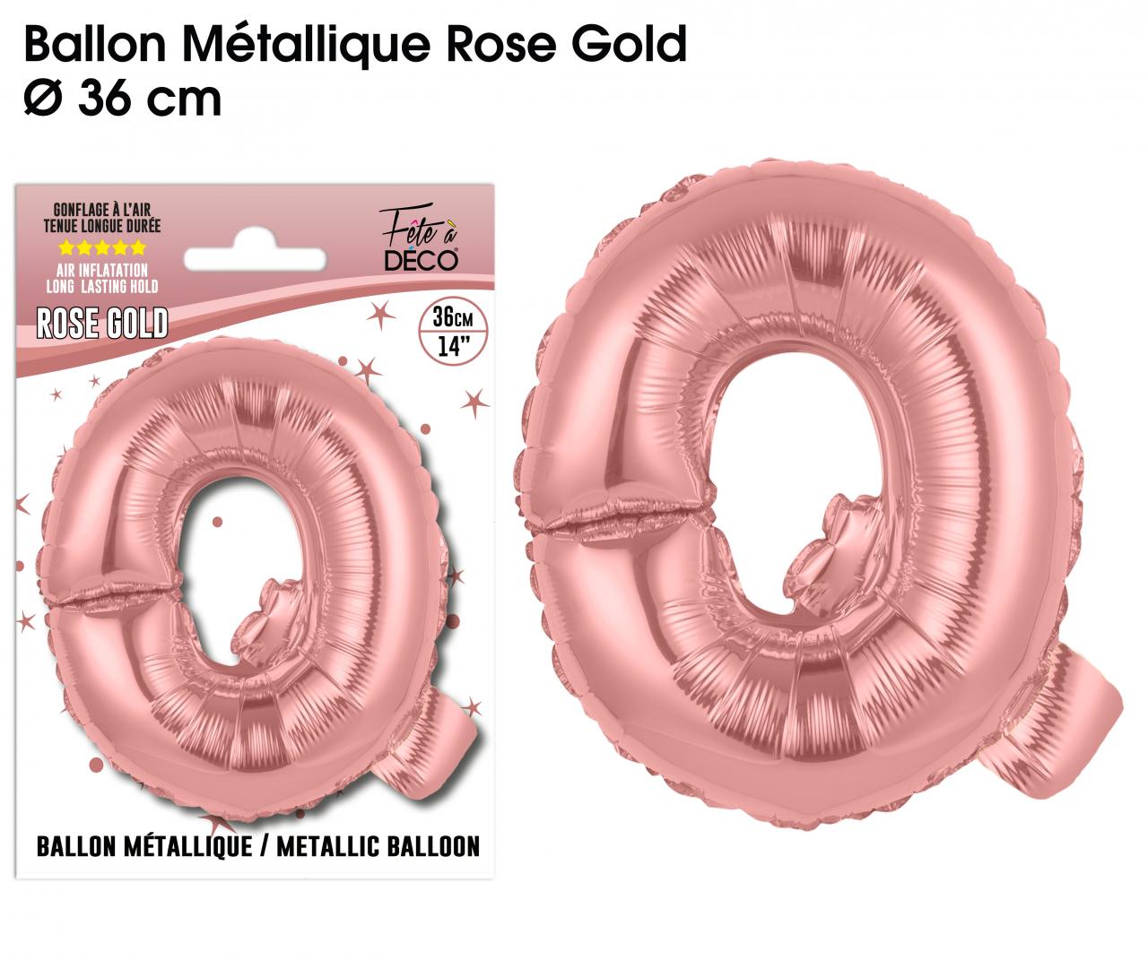 Rosegoldfarbener Ballon, Buchstaben Q