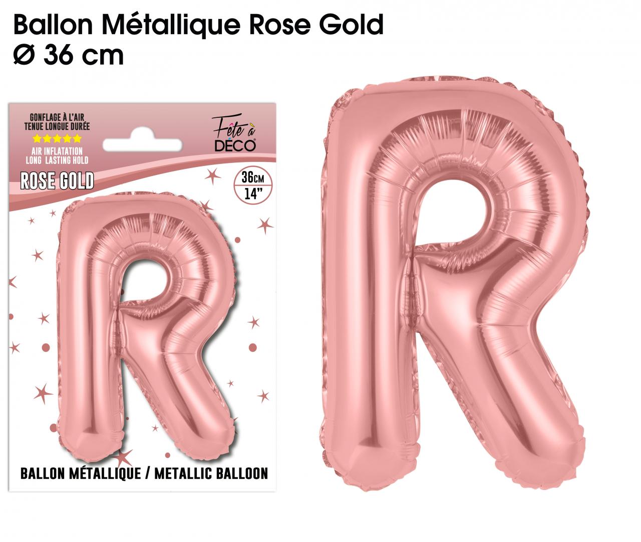 Ballon métallique Rose Gold Lettres R