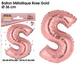 Ballon métallique Rose Gold Lettres S