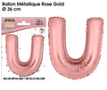 Metallballon Roségold Buchstaben U