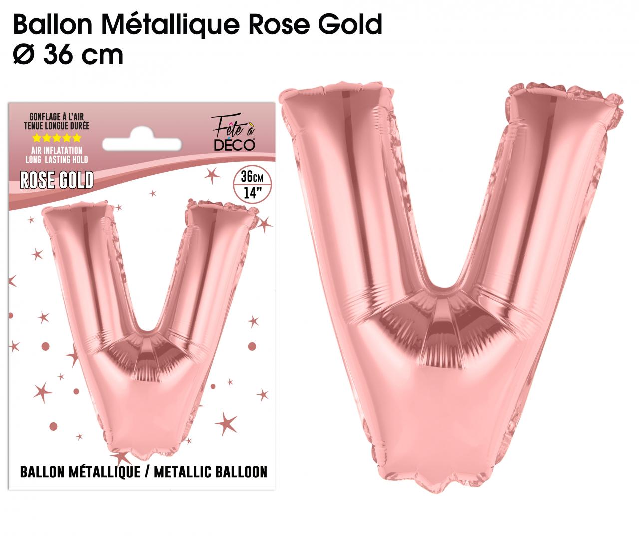 Ballon métallique Rose Gold Lettres V
