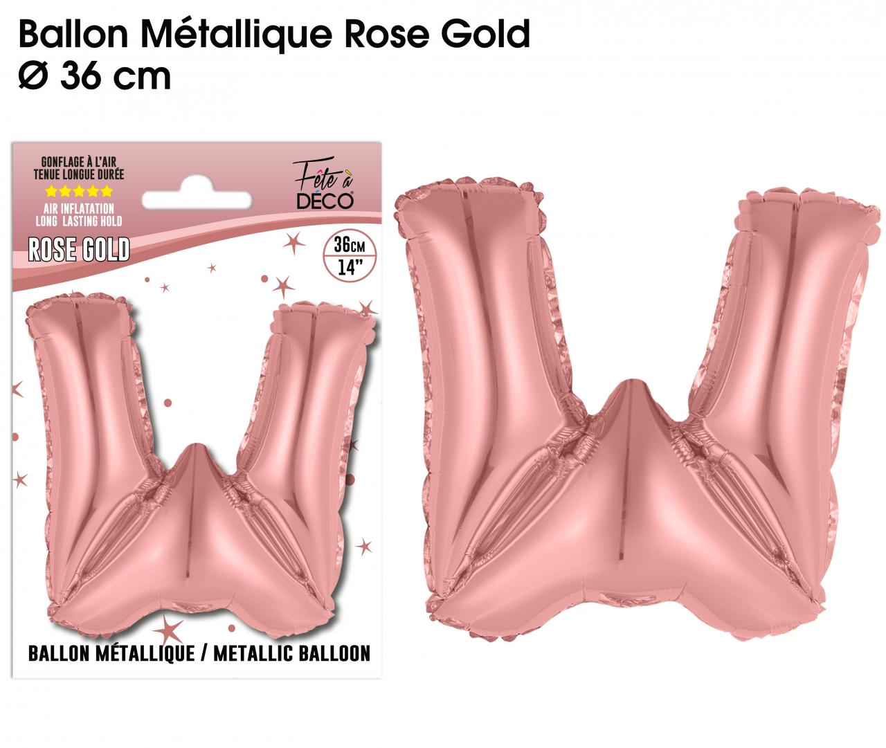 Ballon métallique Rose Gold Lettres W