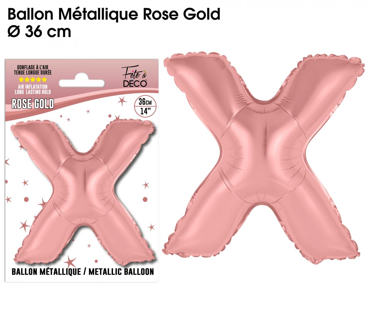 Ballon métallique Rose Gold Lettres X