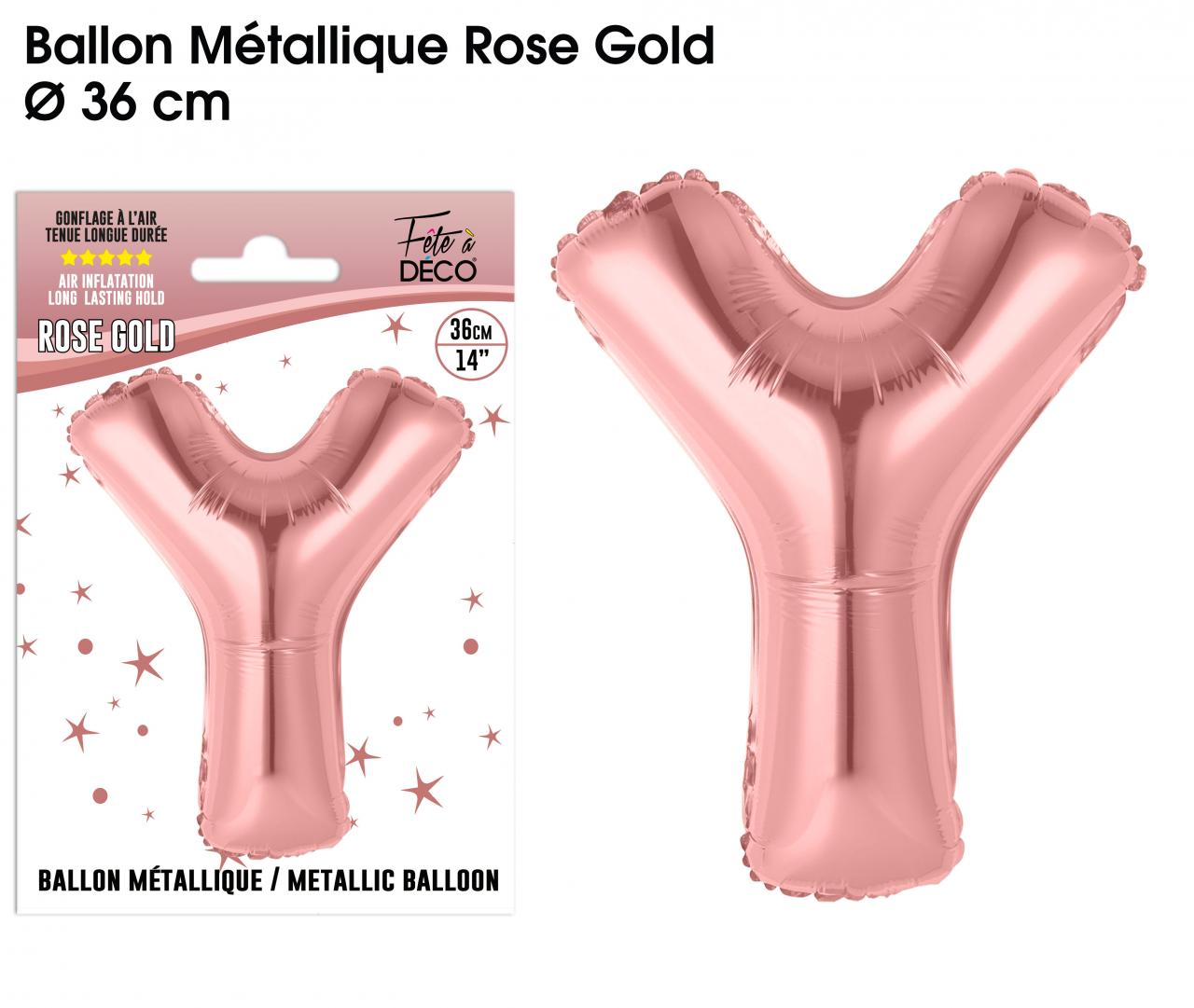 Ballon métallique Rose Gold Lettres Y