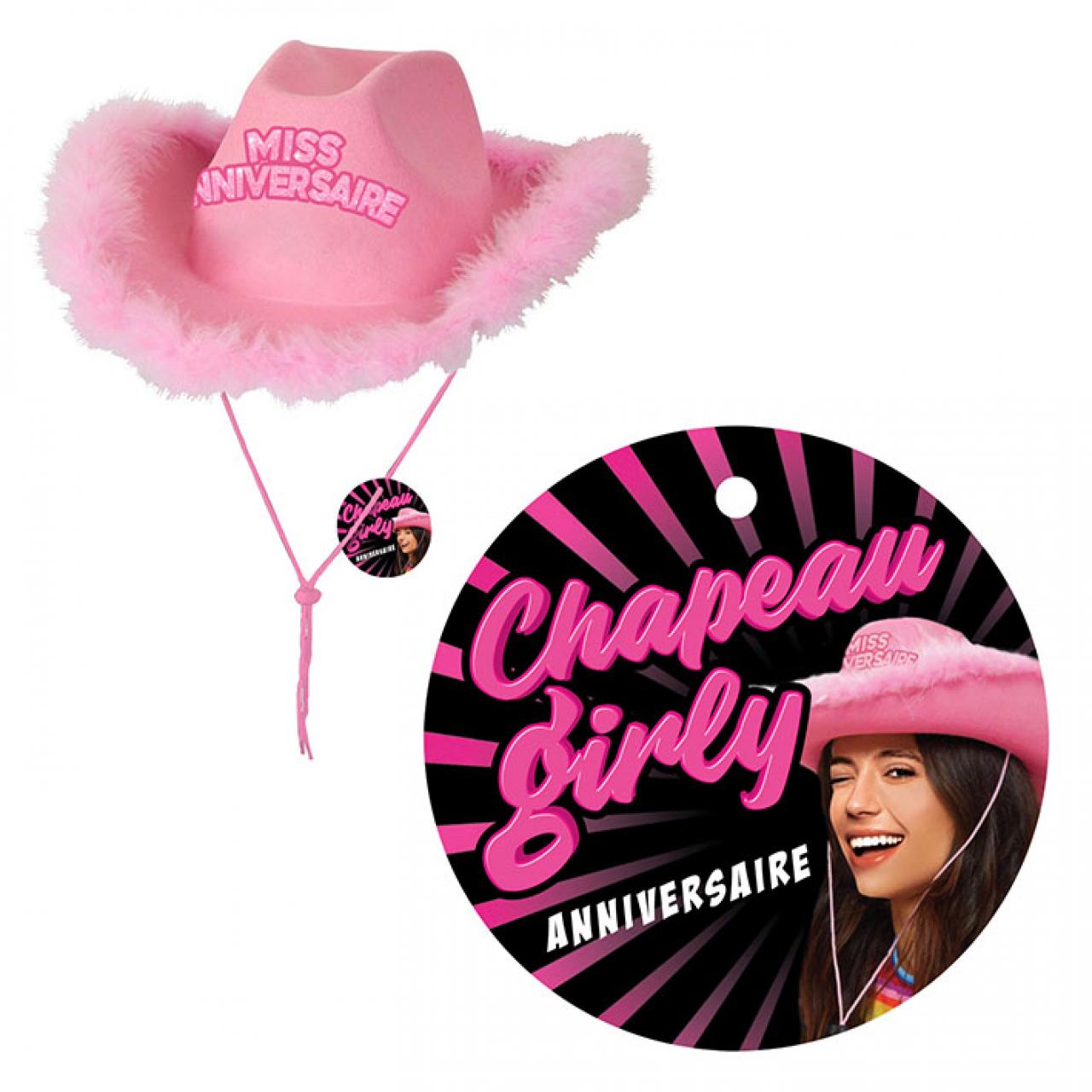Chapeau Girly Anniversaire Rose