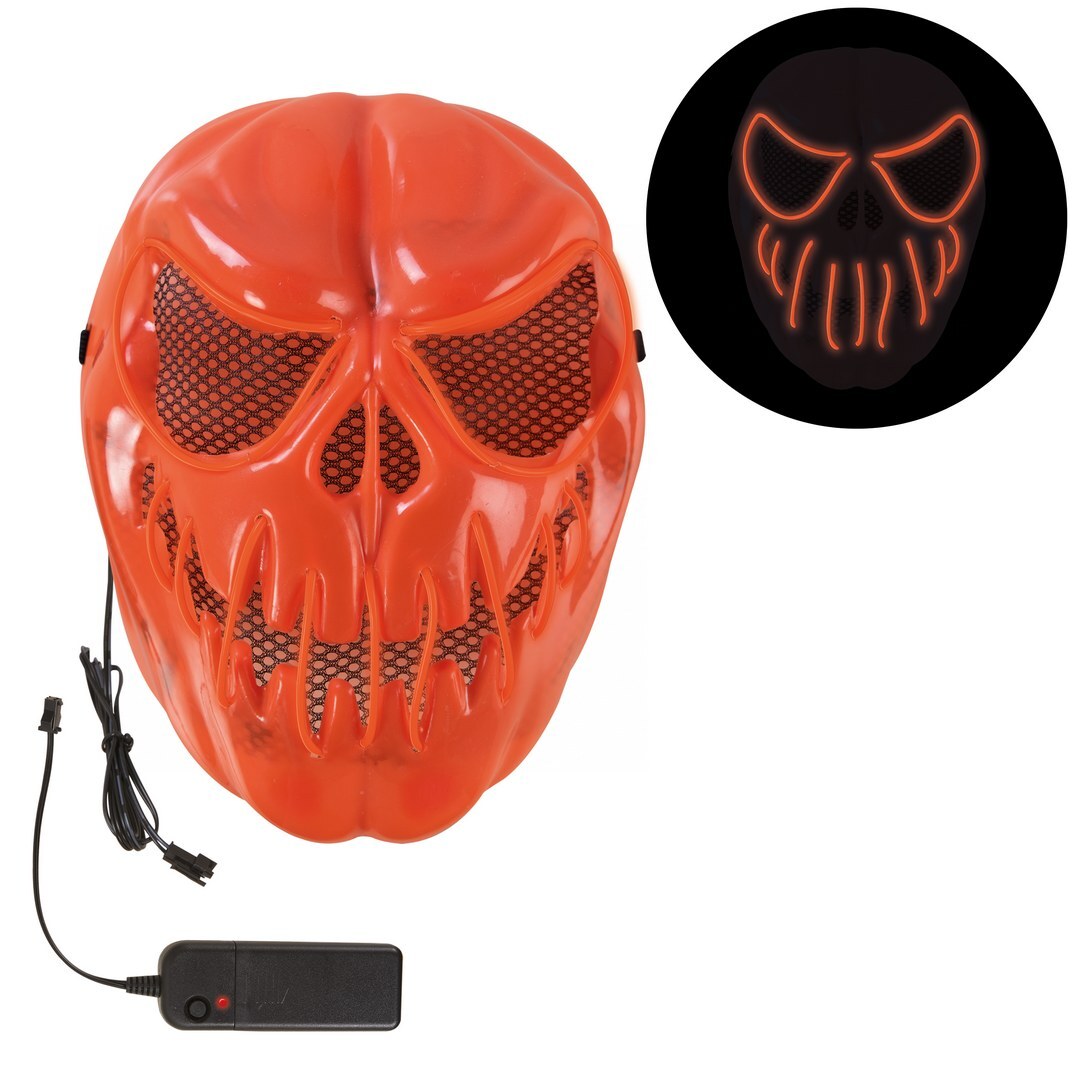 Leuchtende Maske – Erwachsene – Gruseliger Kürbis