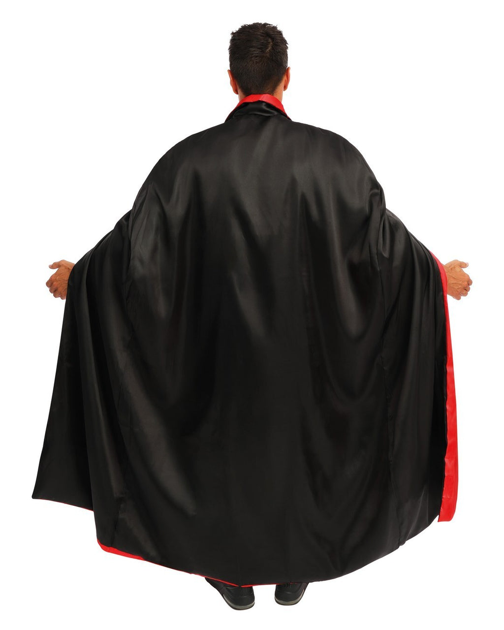 Cape satinée réversible - noir, rouge - 150cm