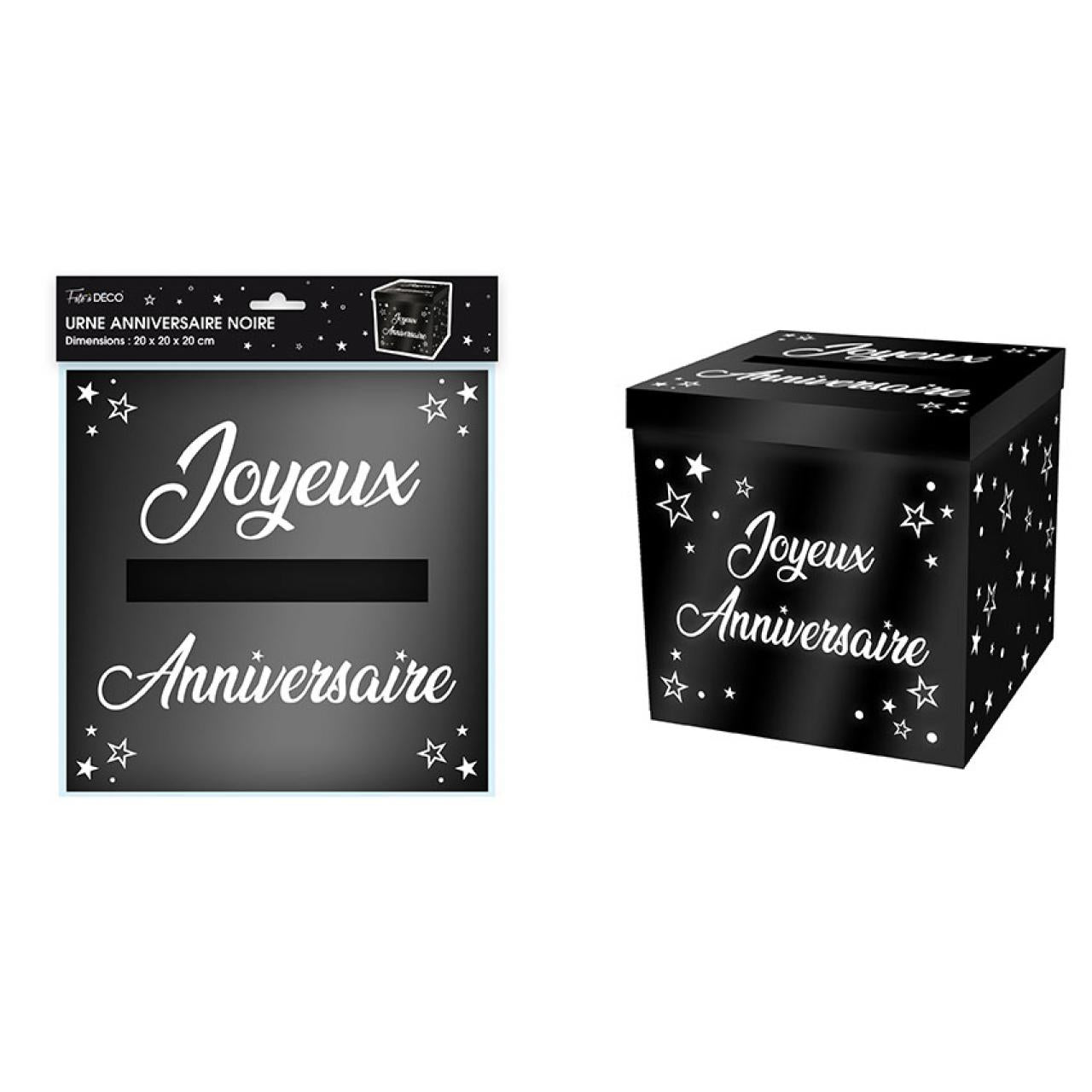 Metallische Urne Geburtstag Schwarz