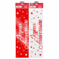 2 Bannières Joyeux Anniversaire Métallique rouge