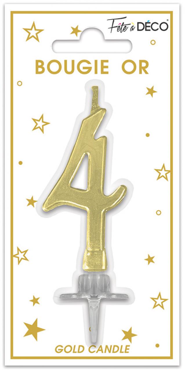 Kerze Metallisch Gold 4