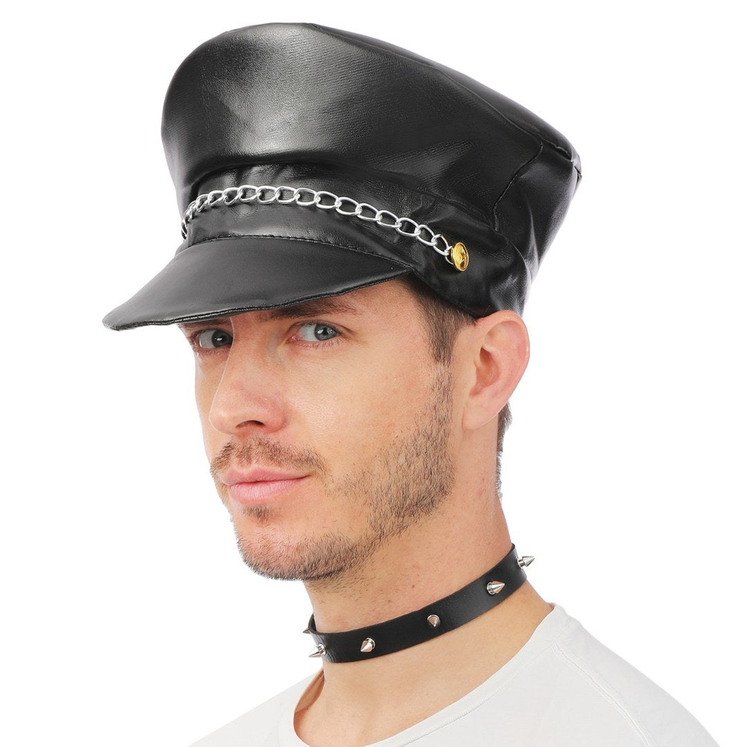 Biker-Cap mit Kette – schwarz – Erwachsene