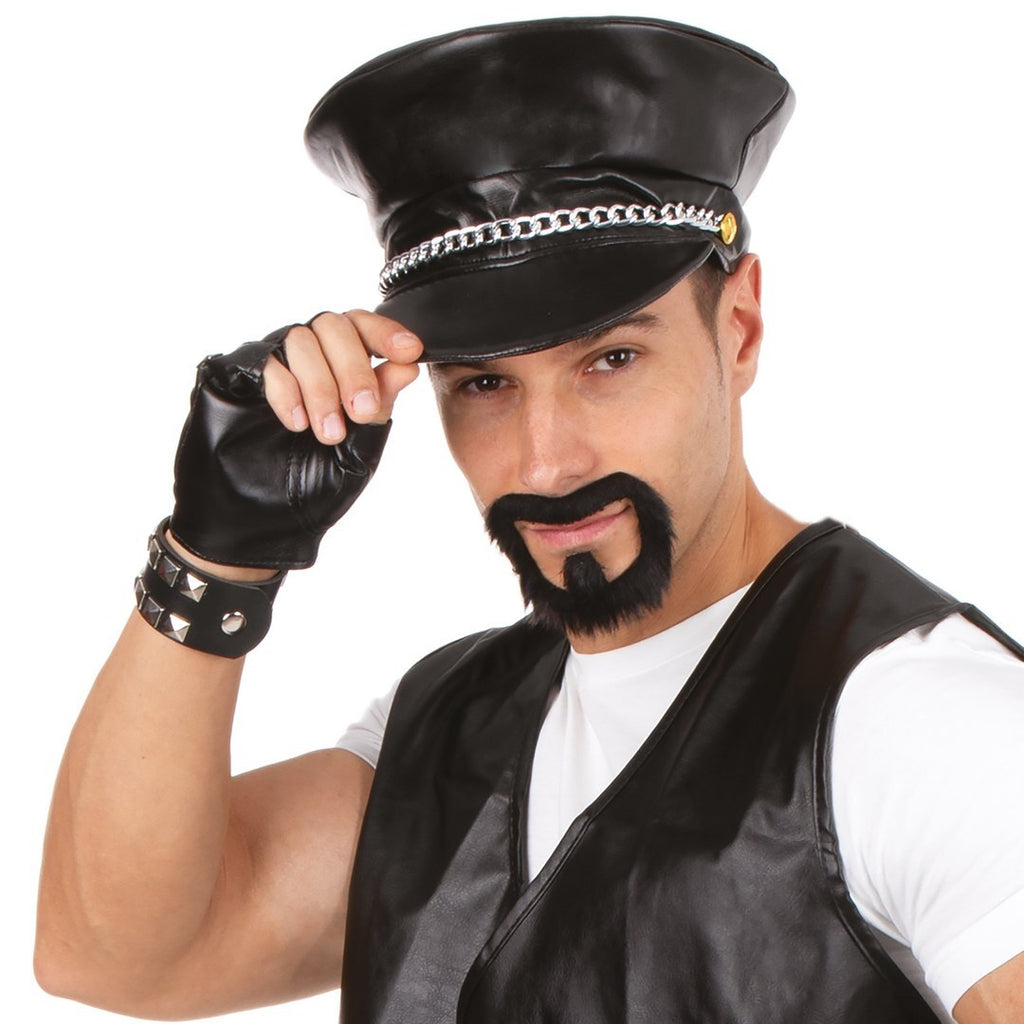 Biker-Cap mit Kette – schwarz – Erwachsene
