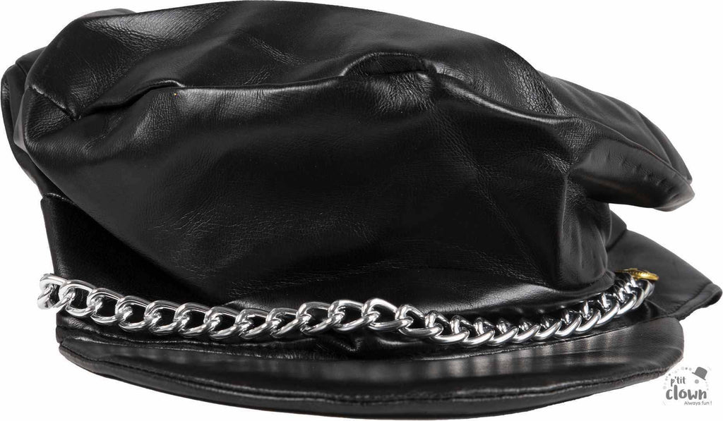 Biker-Cap mit Kette – schwarz – Erwachsene