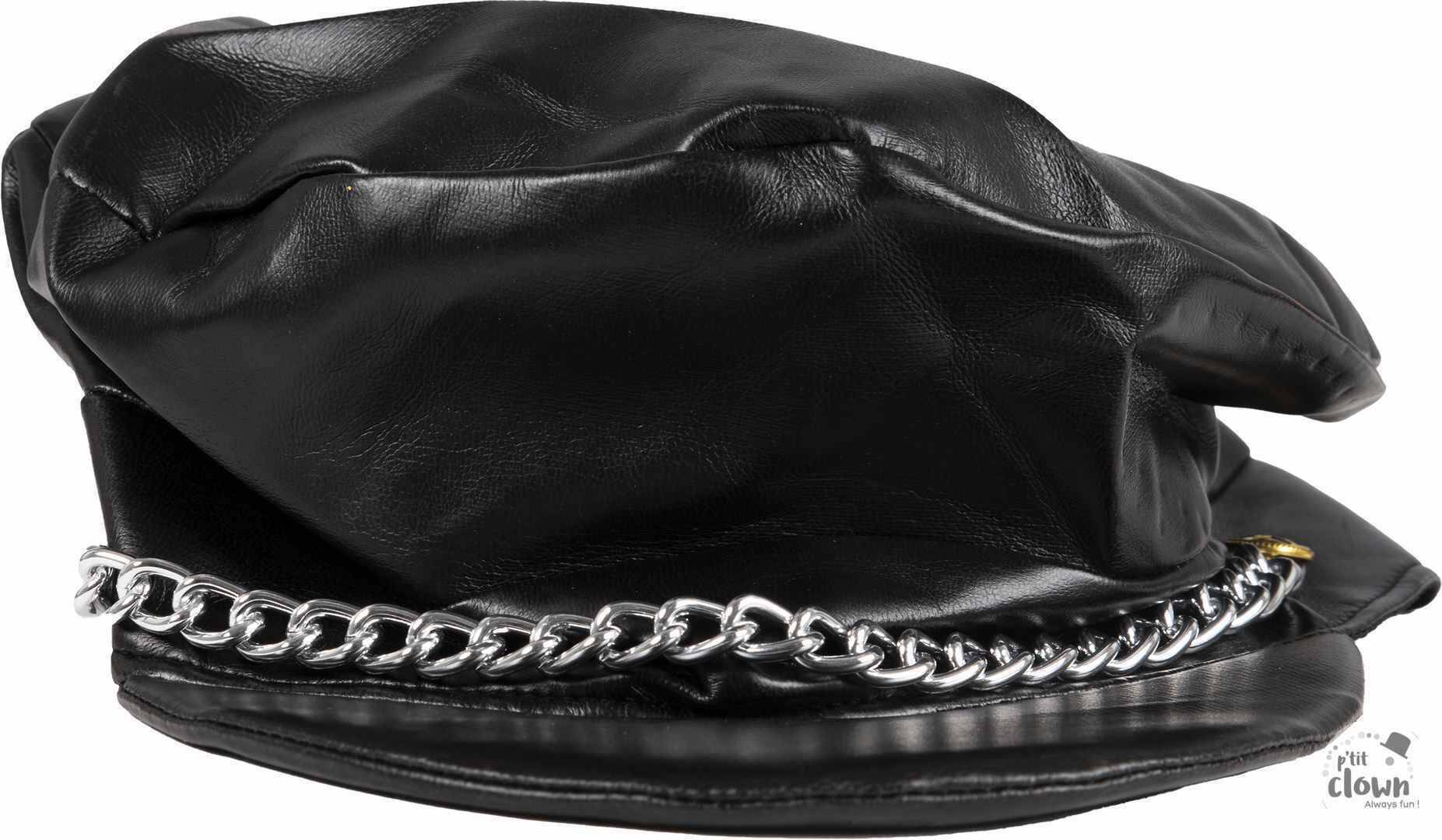 Biker-Cap mit Kette – schwarz – Erwachsene