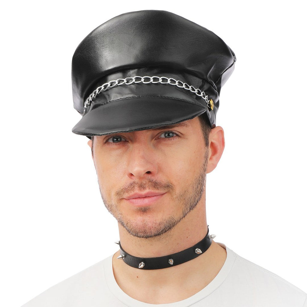 Biker-Cap mit Kette – schwarz – Erwachsene