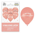 Sachet de 6 ballons métal Rose Gold Joyeux anniversaire