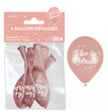 6er-Pack Metallic-Ballons Roségold "Vive la retraite"