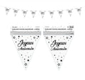 Metallic Happy Birthday Bunting Garland 6 meters white