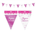 Wimpelkette „Joyeux Anniversaire“ 6 Meter fuchsia