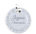 Assiettes x8 Anniversaire 18 cm blanc