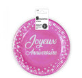 8 Teller Geburtstag 18 cm fuchsia