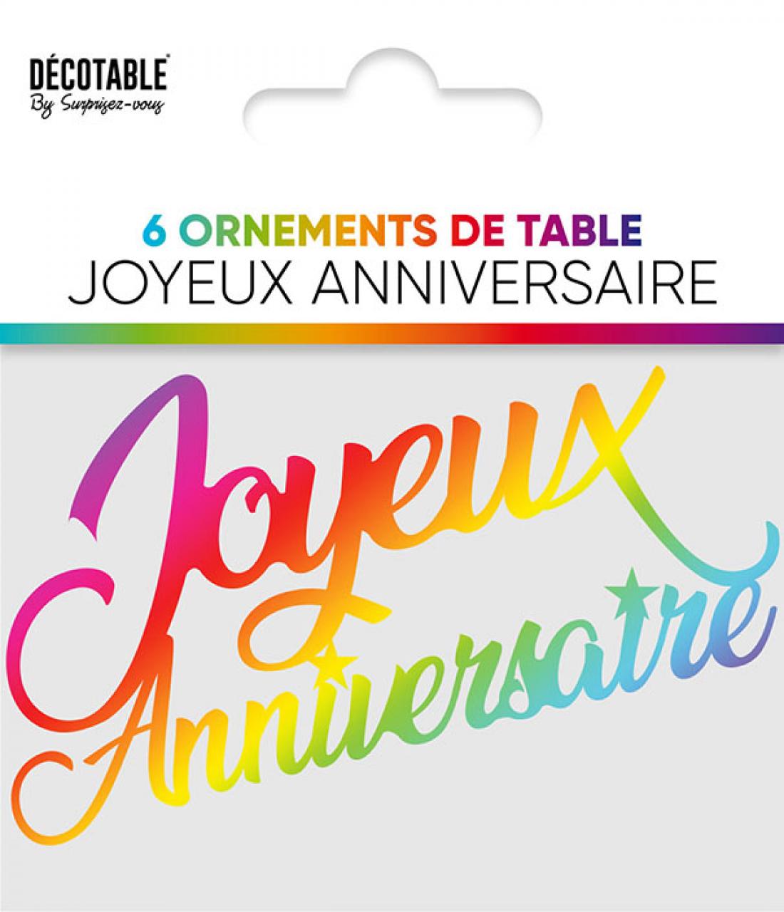 Ornement de table x 6 Multicolore