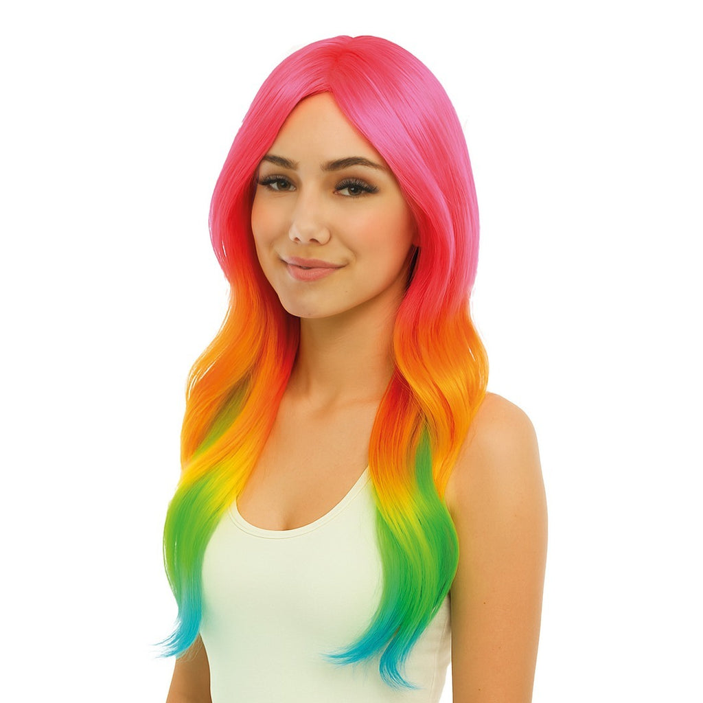 Long straight wig - multicoloured