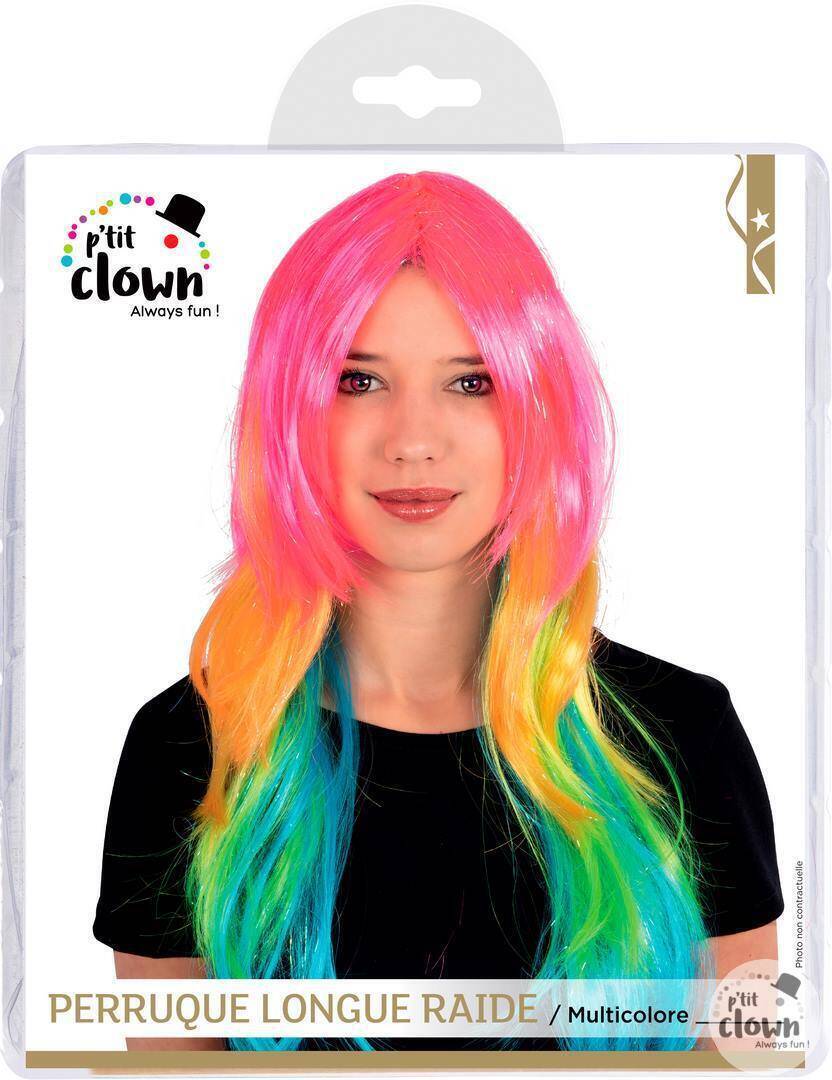 Long straight wig - multicoloured
